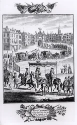König Karl II (1630-85): Triumphaler Einzug in die Stadt London bei seiner Restauration, Mai 1660